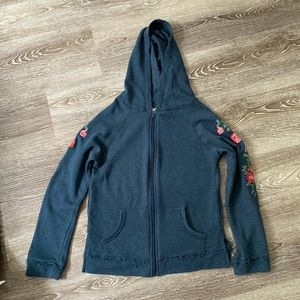 Girls size 12 Mudd blue floral jacket.